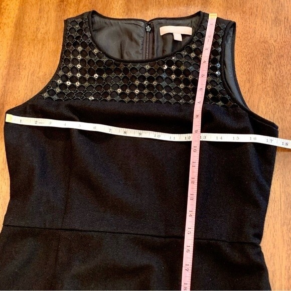 Banana Republic Wool Blend Black Sequin Accent Dress 8 - Picture 12 of 13